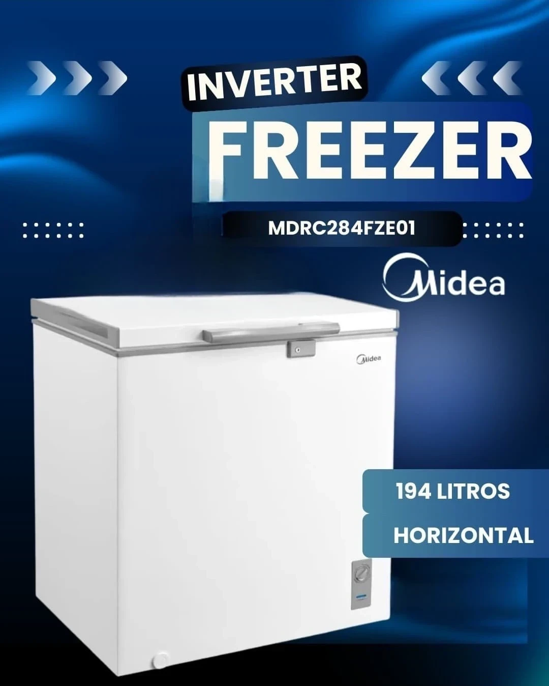 FREEZER MIDEA MDRC284FZE01 200LTS INVERTER*
