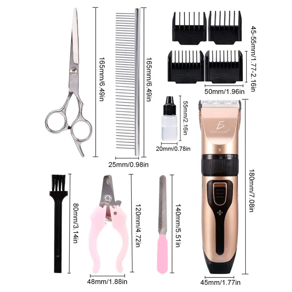 Kit Máquina Rasurado Cortadora Para Mascotas  2