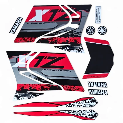 XTZ 125 Calcomanias 2022 Fun Ride Rojo con negro