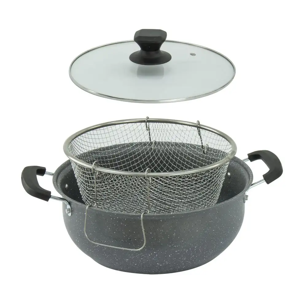 Sartén antiadherente con cesta freidora de cocina  3
