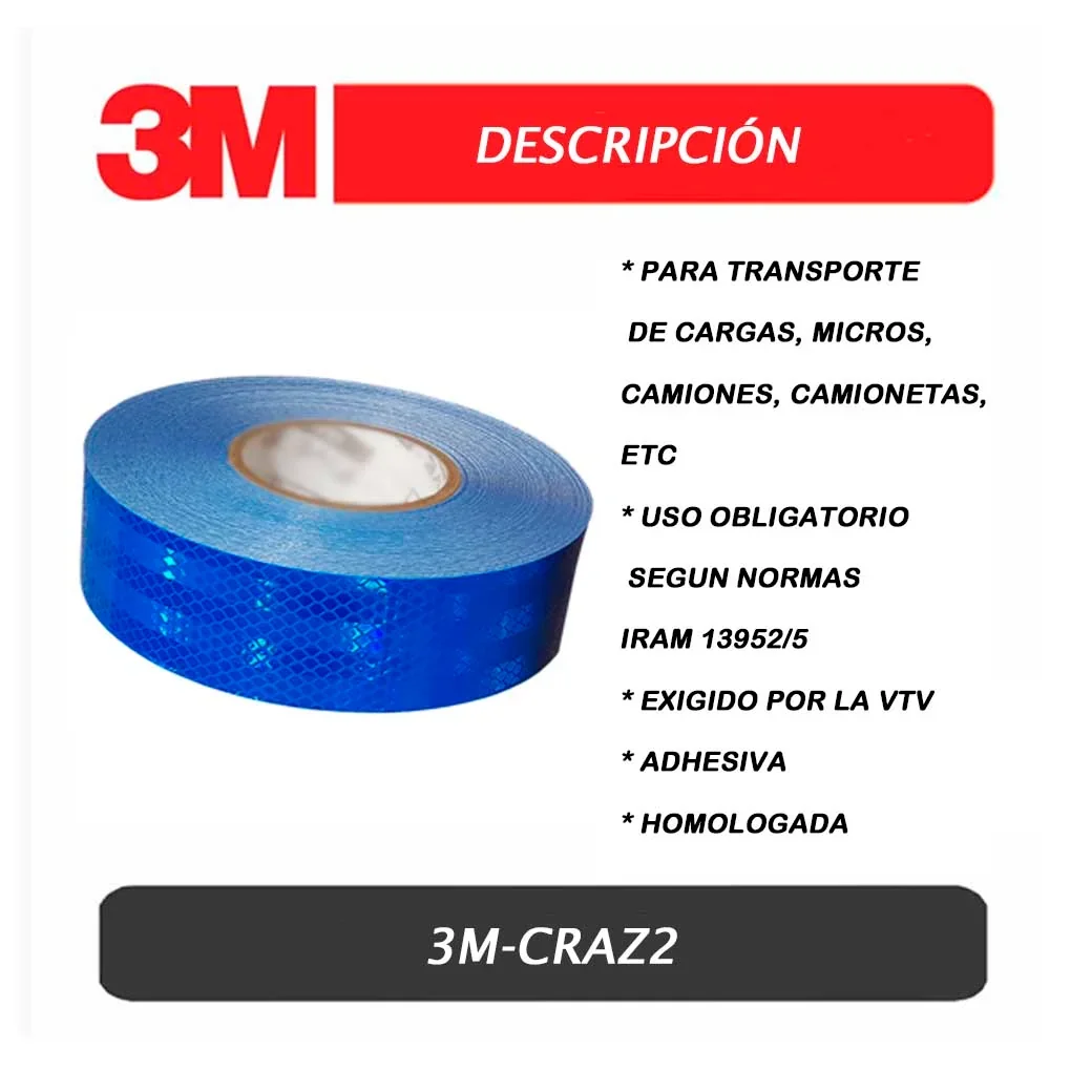 CINTA REFLECTIVA 3M (Rollo/50Yd) Azul 2"