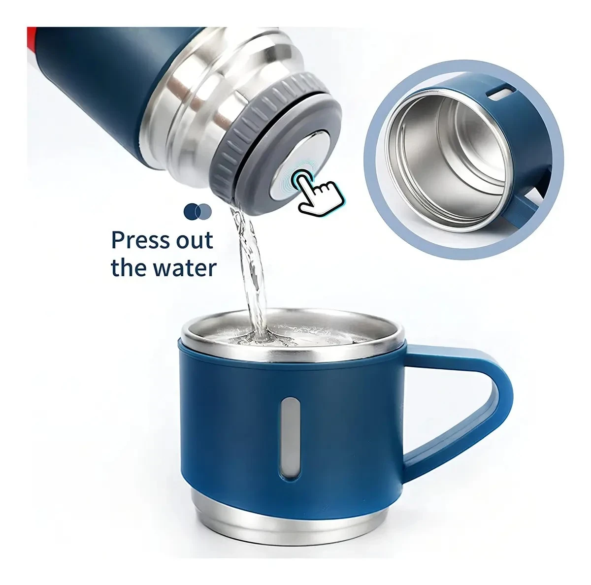 Set Termo con 3 Tazas 500 ml Acero Inoxidable 3