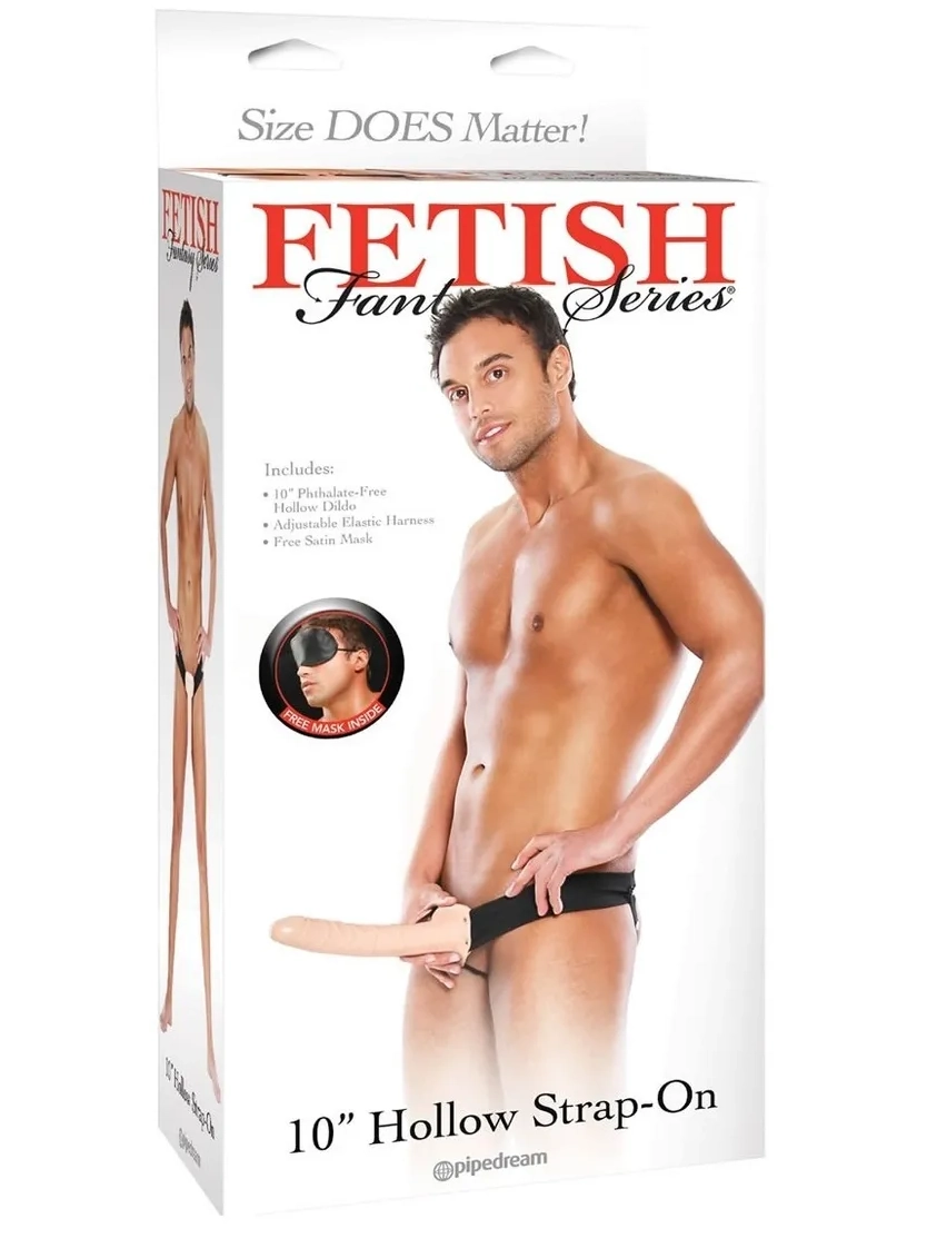 10" Flesh Hollow Strap-On