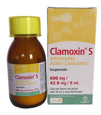 Clamoxin S 600 mg (Amoxicilina/Ácido Clavulánico) 