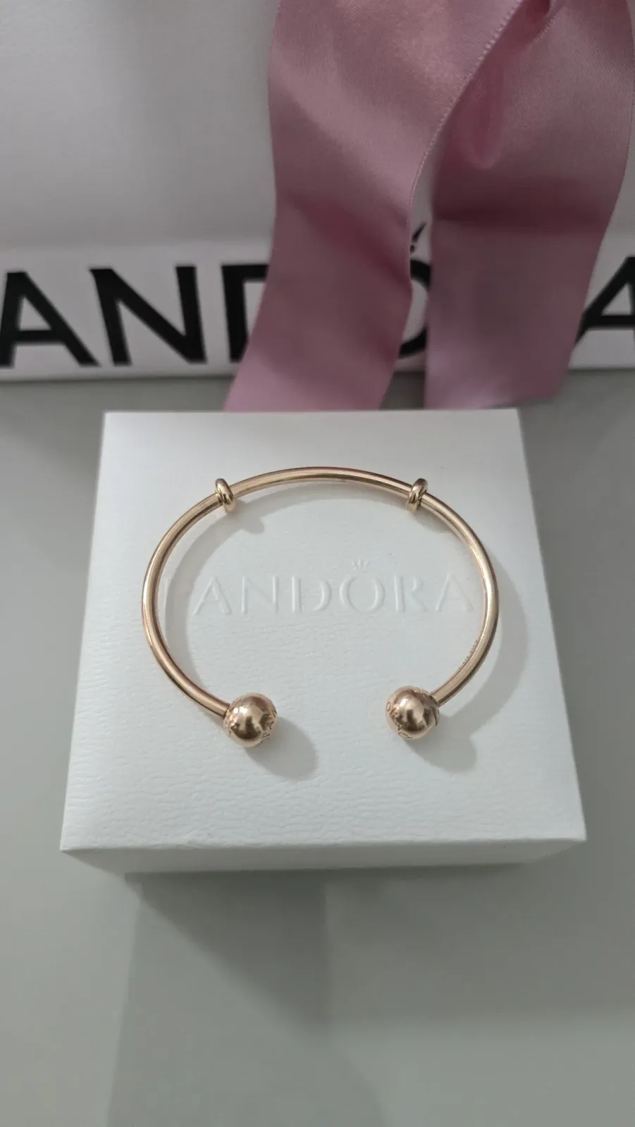 Pandora open bangle rose gold bracelet  3