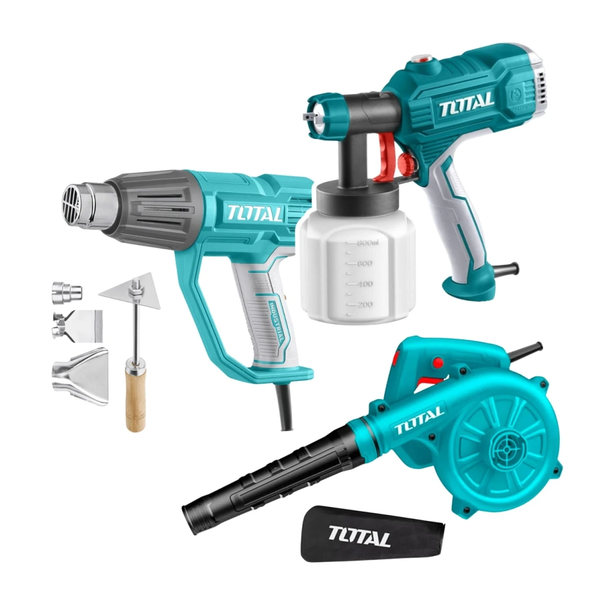 Combo pistola de calor 2000w + pistola de pintar 450w + sopladora 650w total SKU: TB20078-TB6036-TT3506