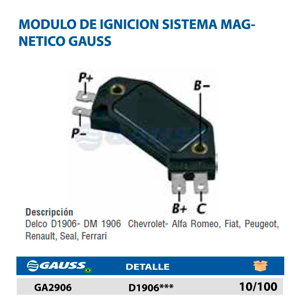 MODULO DE IGNICION SISTEMA MAGNETICO GAUSS D1906***