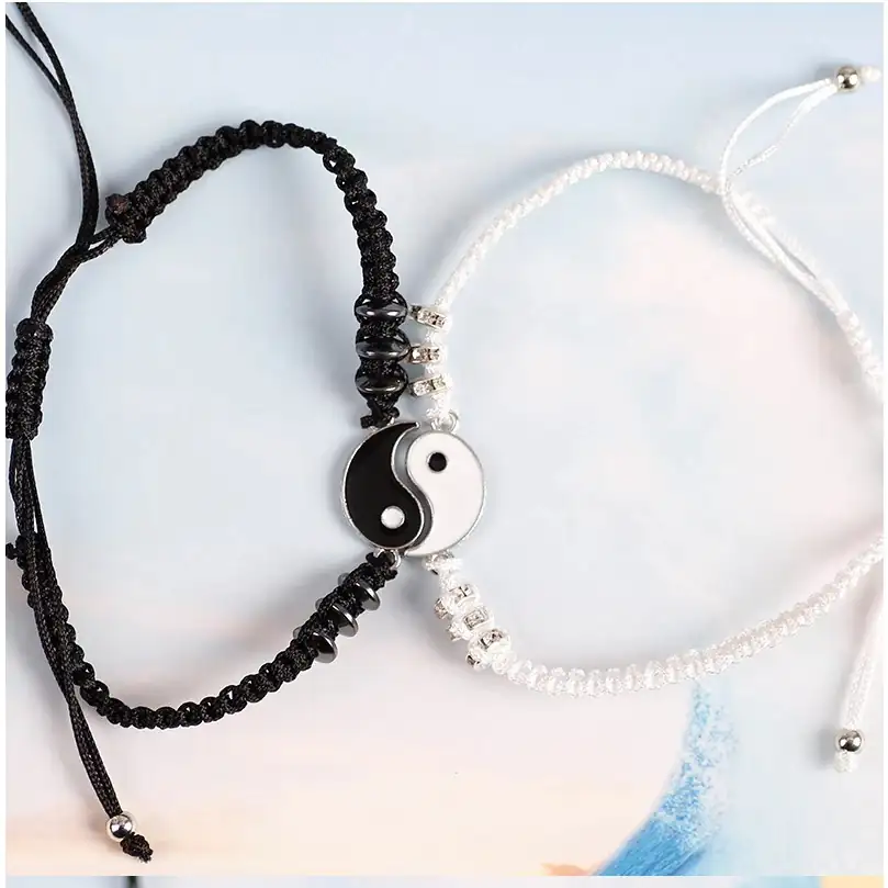 Conjunto De Pulseiras Feminina Yin Yang Casal 