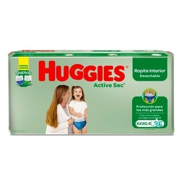 HUGGIES ACTIVE SEC TALLA XXXG