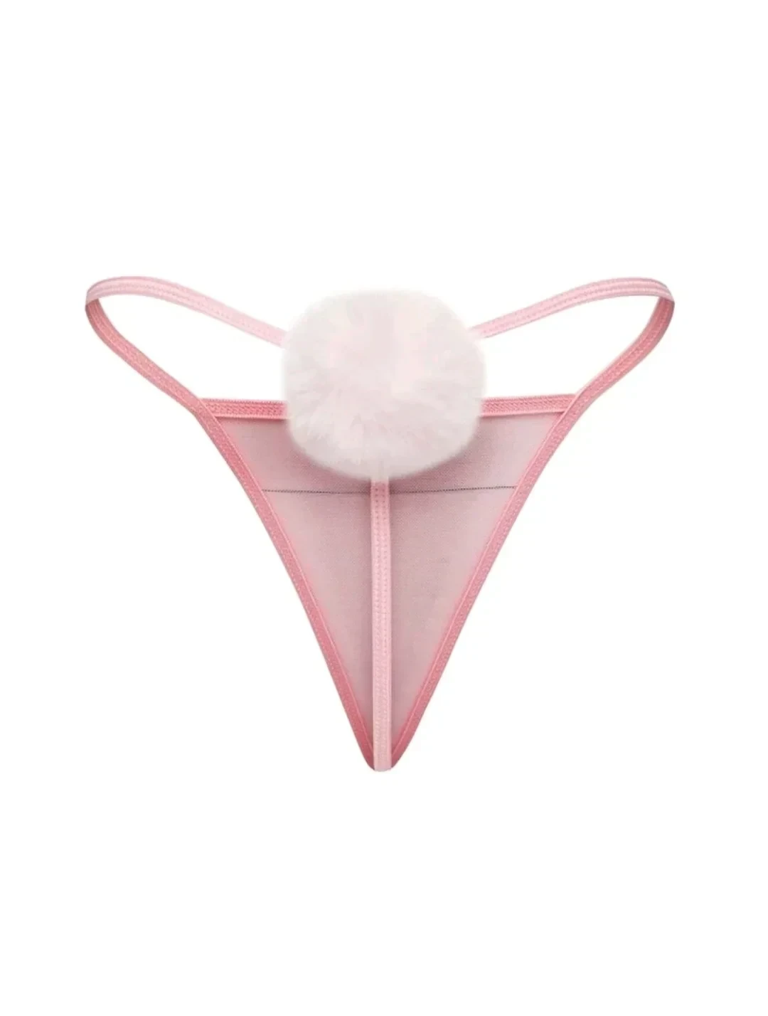 Tanga pompón rosa, disponible talla L