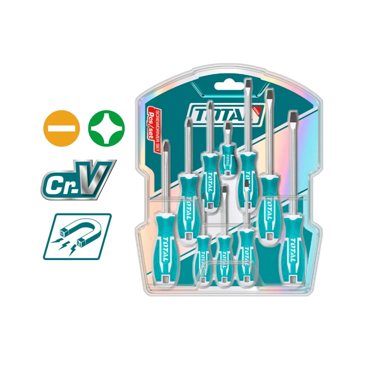 THT250610 Set de destornilladores 10pcs magnetico total
