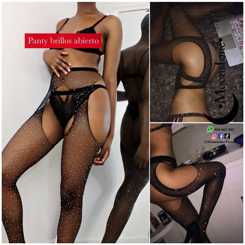 Panty brillos abierto malla 