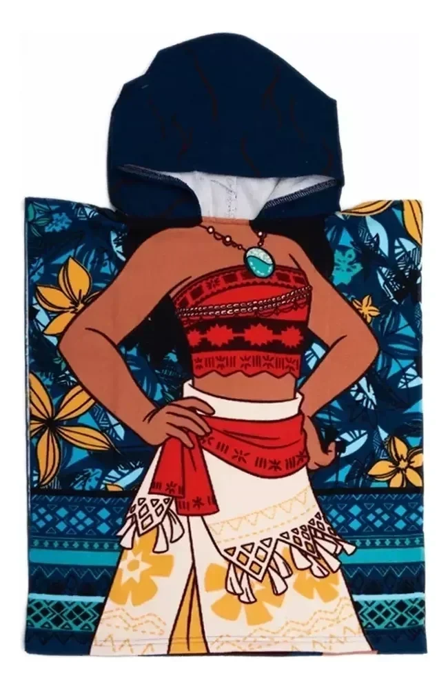 Poncho De Toalla Infantil Salida De Baño Piñata Con Capucha Moana  4