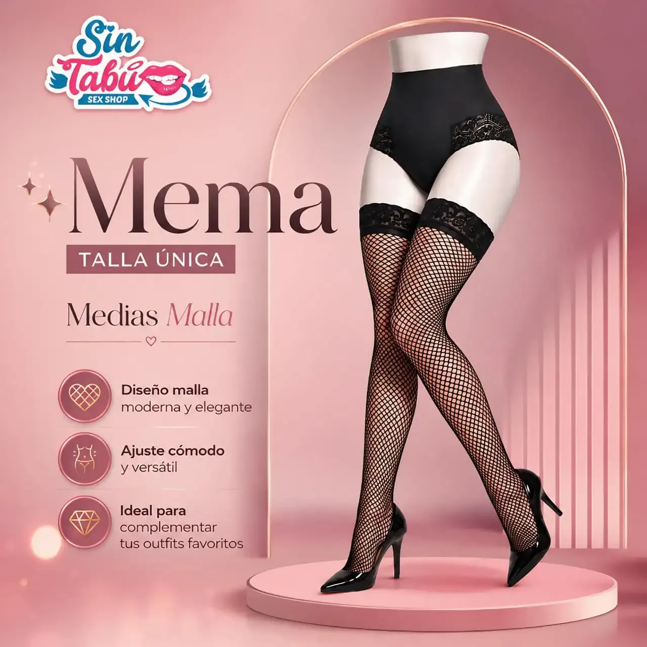 MEDIAS MALLA NEGRAS