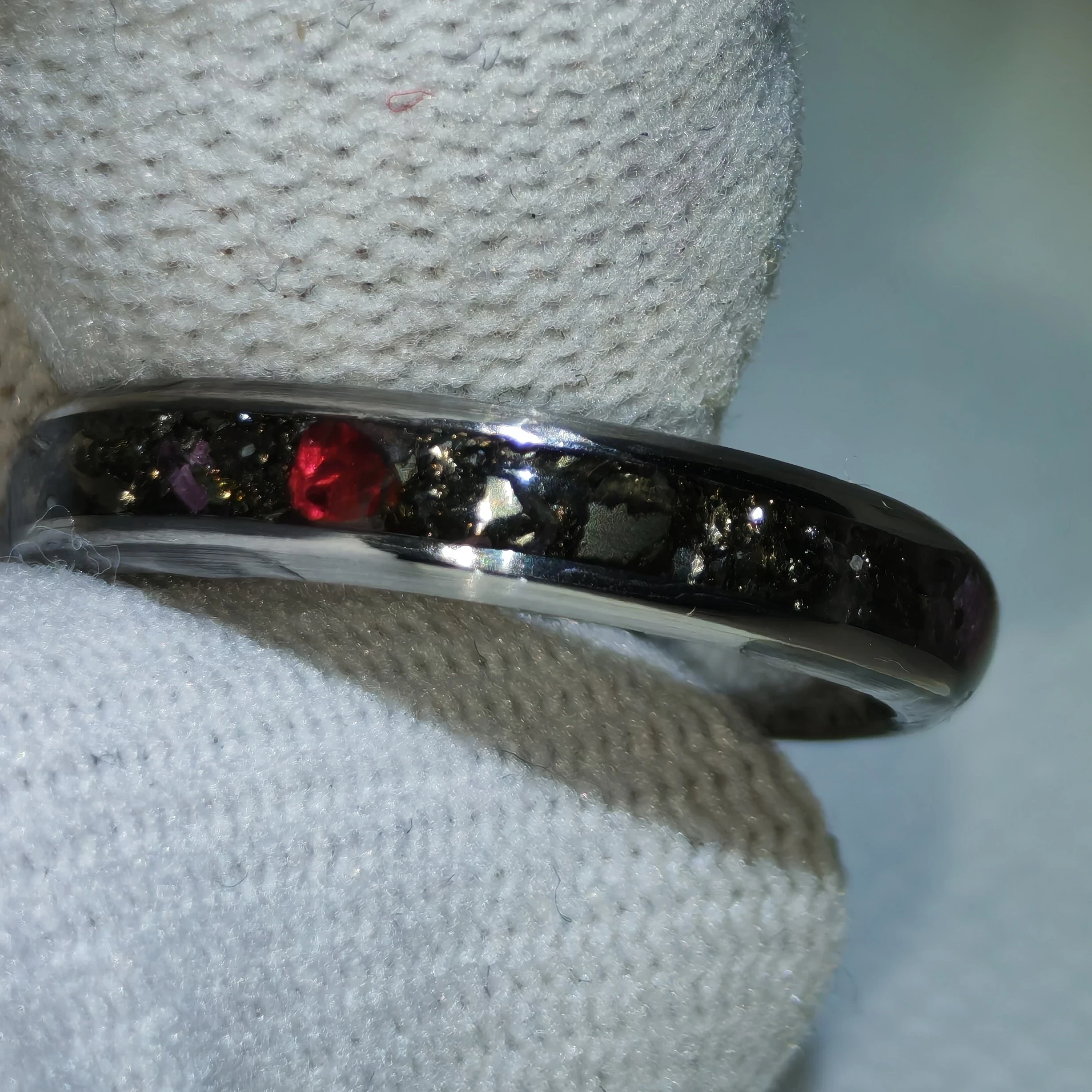 Anillo con Rubí y Pirita Genuinos 7
