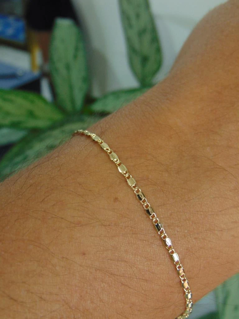 PULSERA RODIO DOR HOMBRE TEJIDO GUCCI 2MM | 20CM LARGO  4