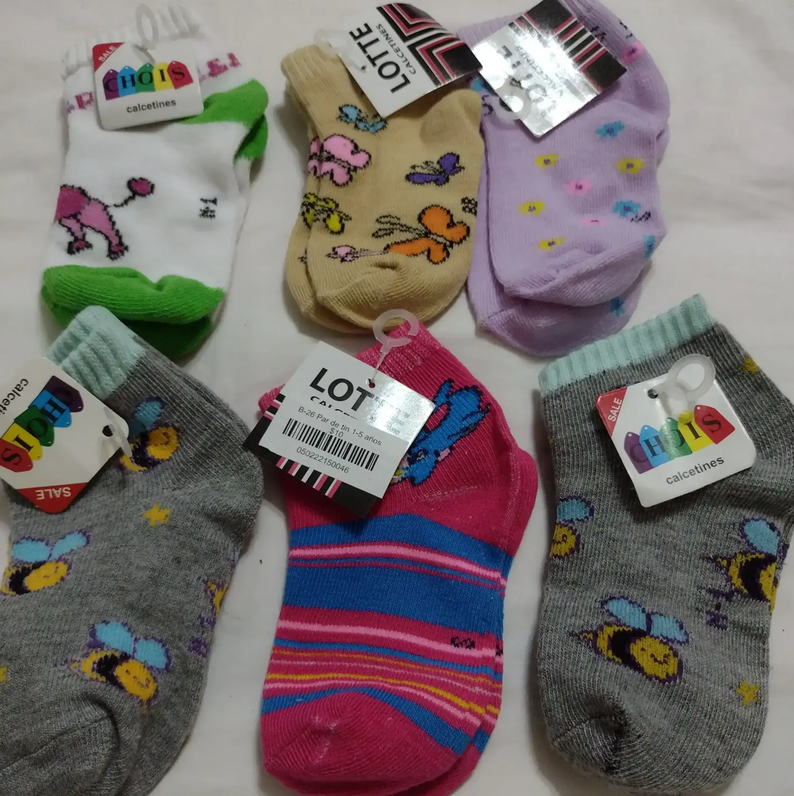 6 pares de calcetas talla 3-5