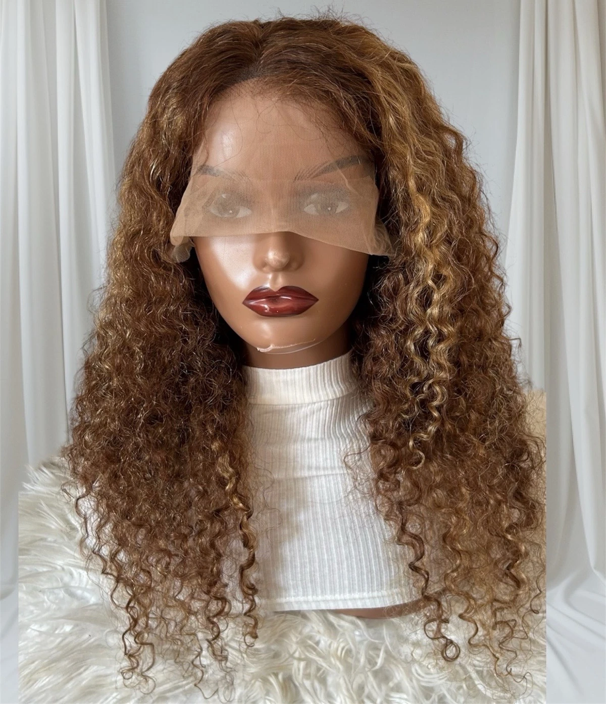 Peluca kinky curly de 22 pulgadas, cabello humano, frontal lace 13x4  2