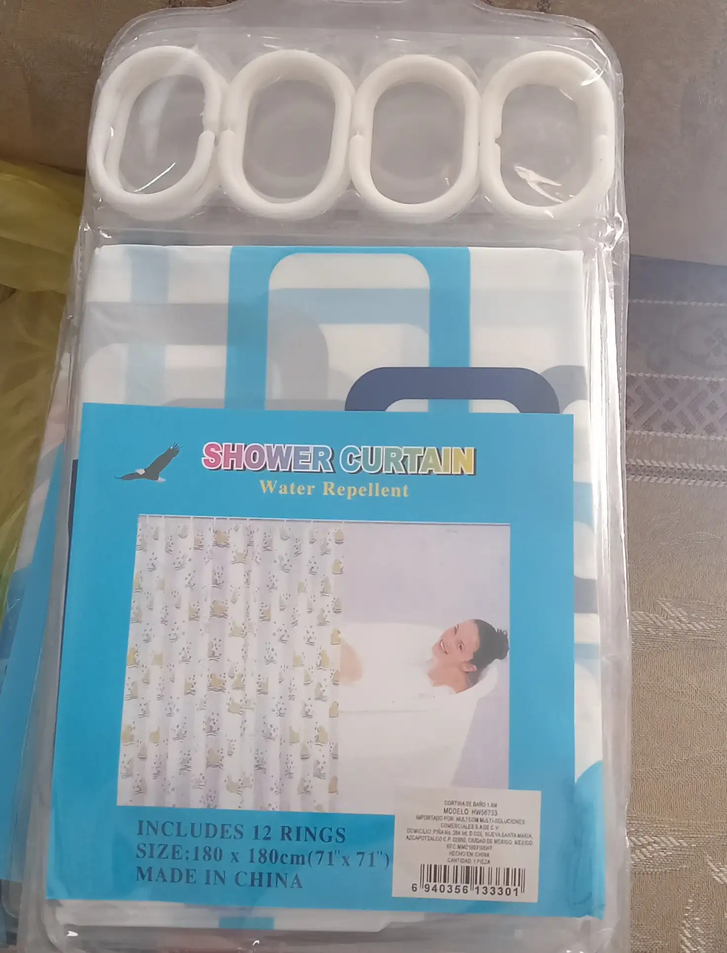Cortina para baño 1.80 x 1.80