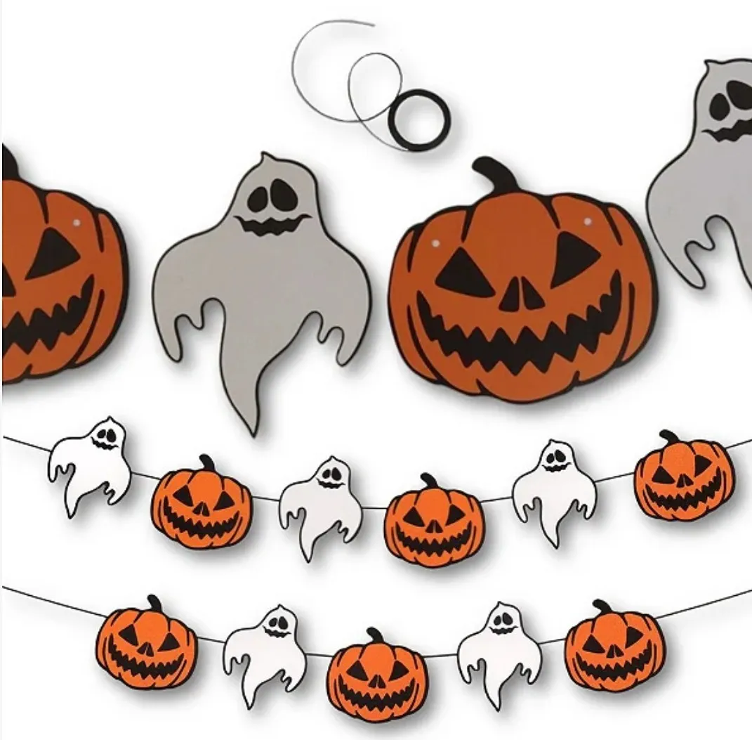 Guirnalda/banderin Halloween calabaza/fantasma 13 pcs 2