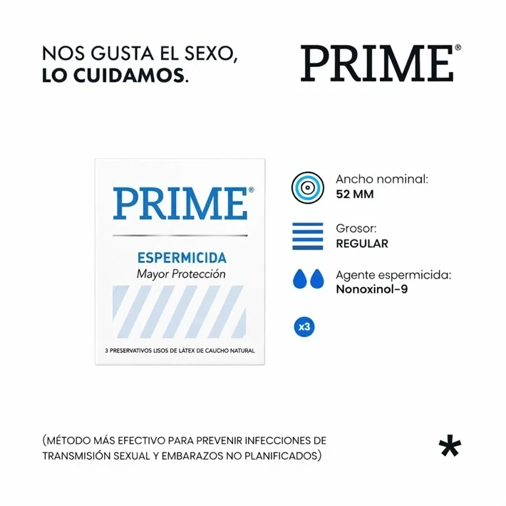 Preservativos Prime Espermicida