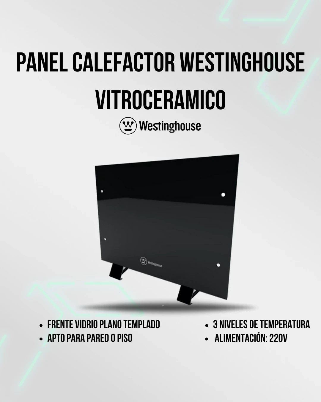 PANEL CALEFACTOR WESTINGHOUSE VITROCERÁMICO