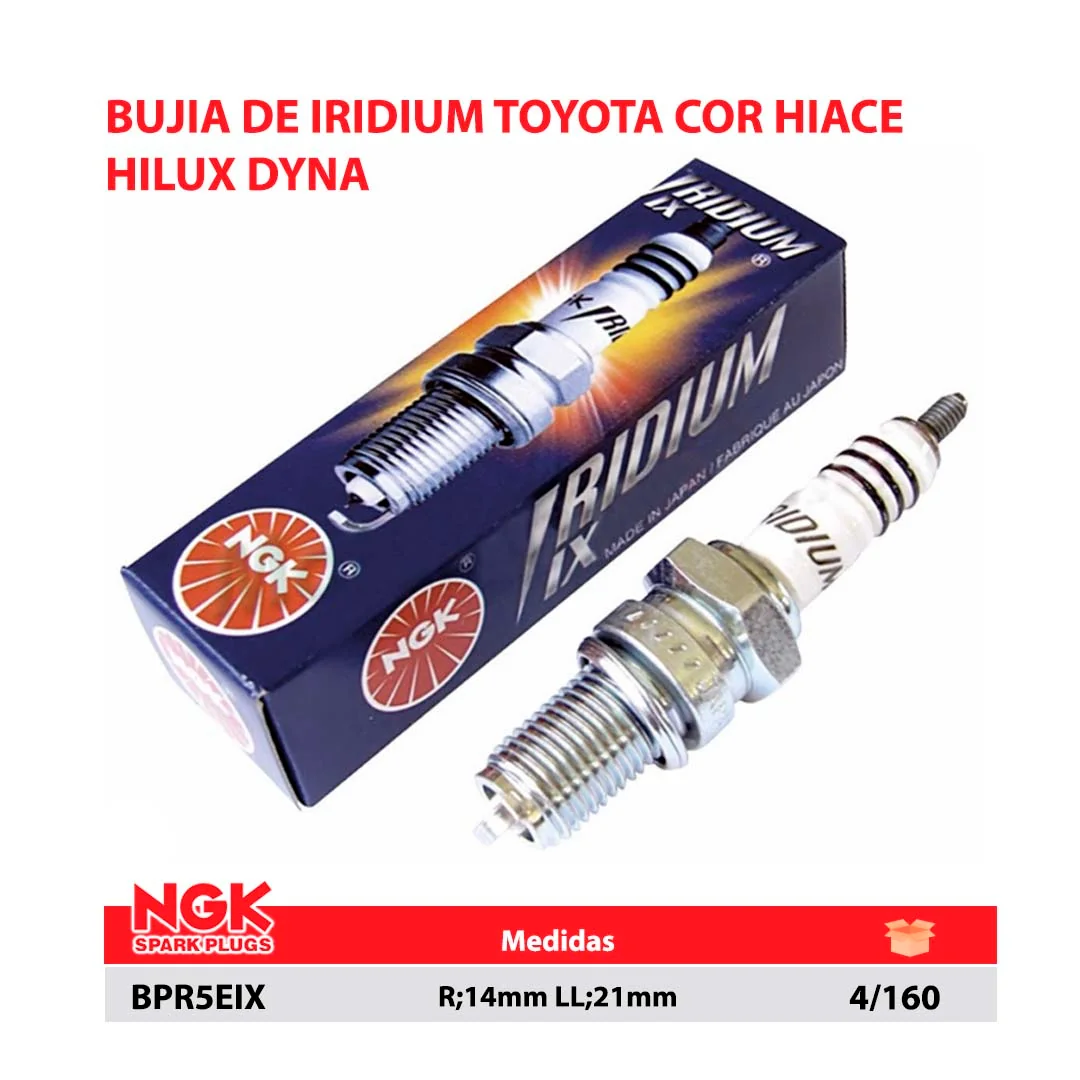 BUJIA DE IRIDIUM TOYOTA COR HIACE HILUX DYNA R;14mm LL;21mm