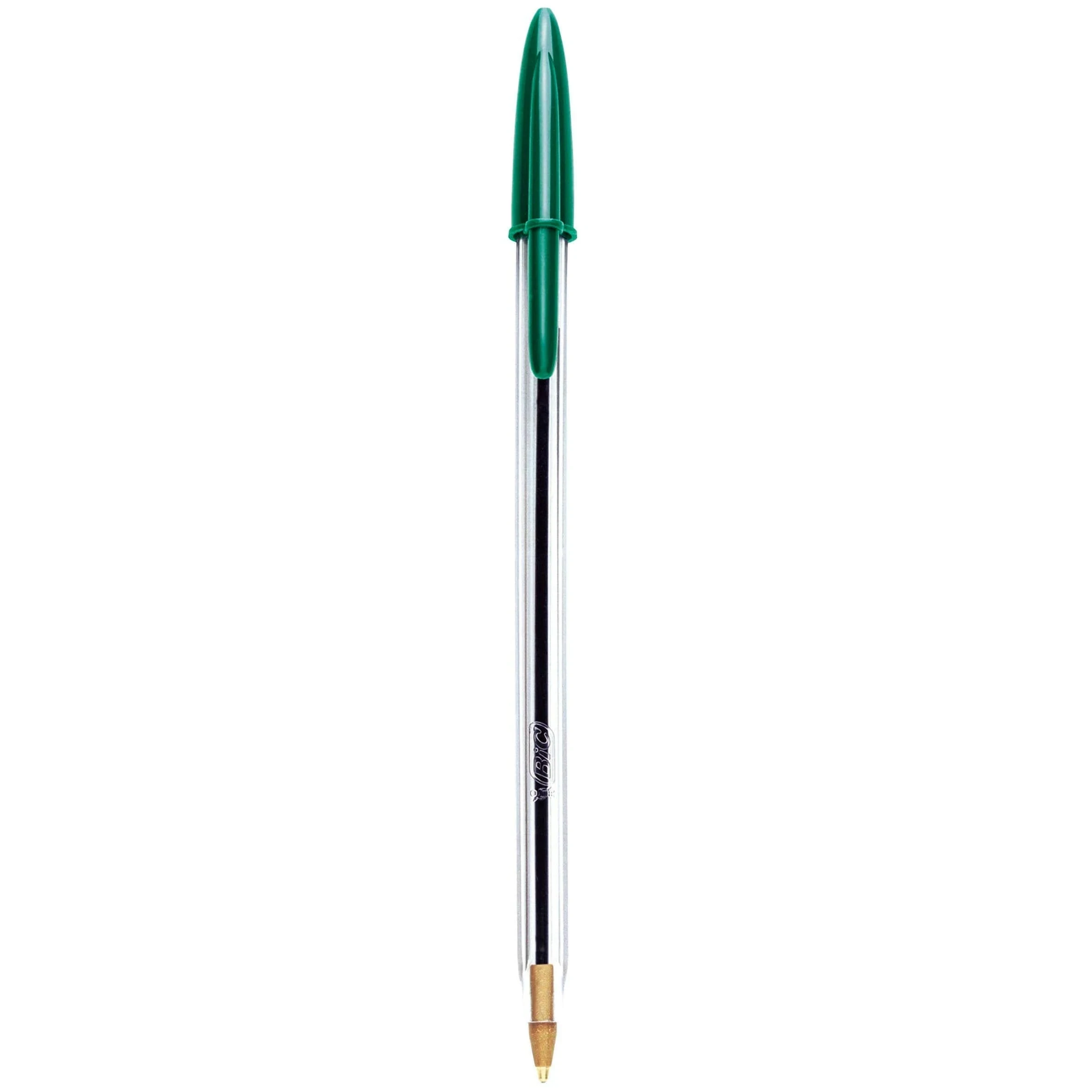 Bolígrafo bic verde cristal punto mediano