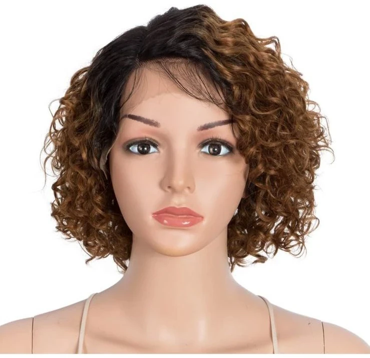 Peluca Rizada #1b/30  de  cabello 10 pulgadas, sin pegamento
