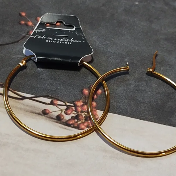 Argollas Acero Dorado