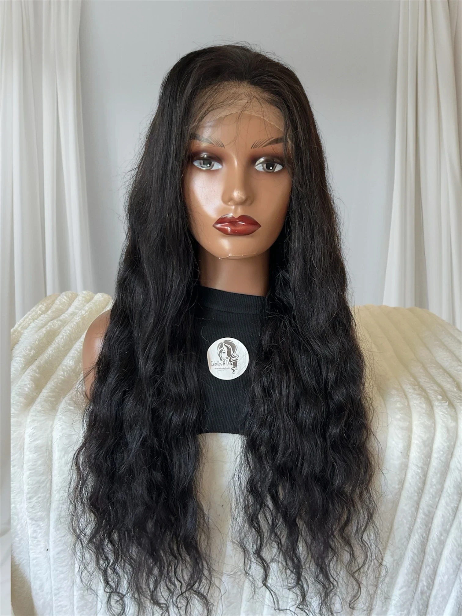 Pelucas de cabello humano ondulado profundo  con encaje frontal  13x4 de 34pulgadas. Densidas 200%  3