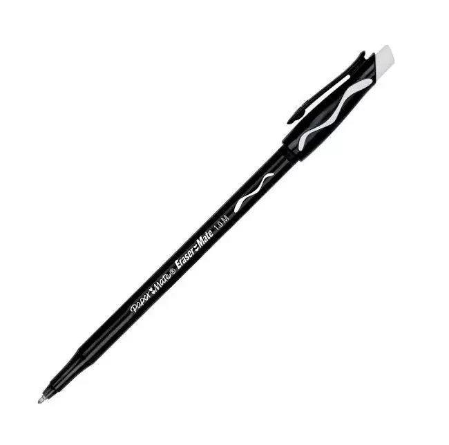 Bolígrafo papermate negro  borrable con goma