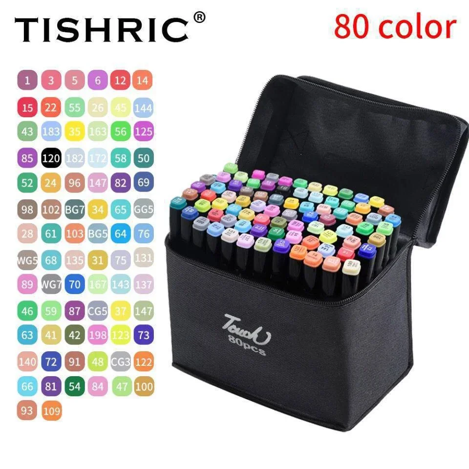 🎨MARCADORES CAJA DE PLASTICO 80 PIEZAS🎨