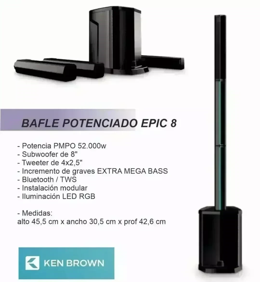 Bafle Potenciado Ken Brown Epic 8 2