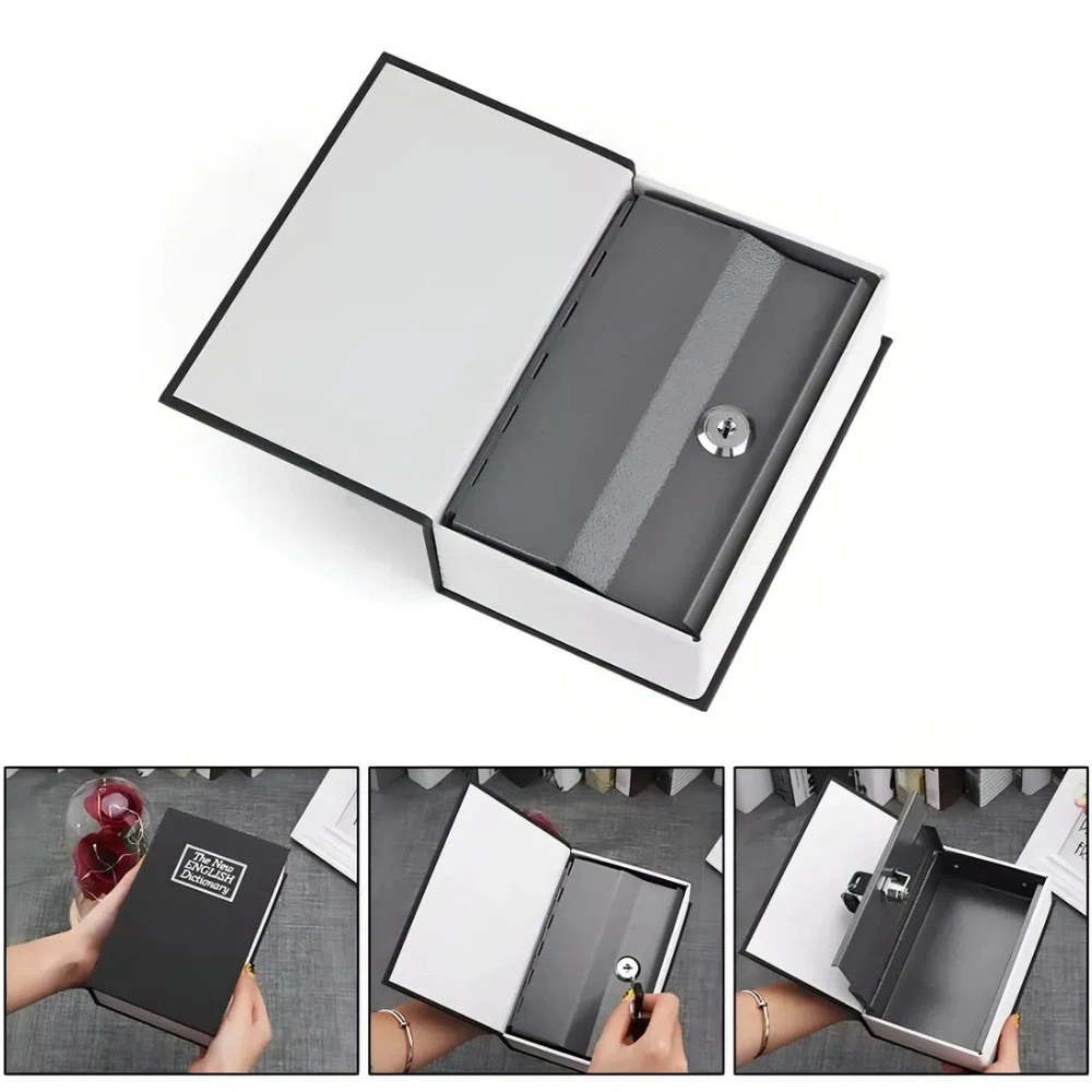 Libro caja fuerte de seguridad con llave  2