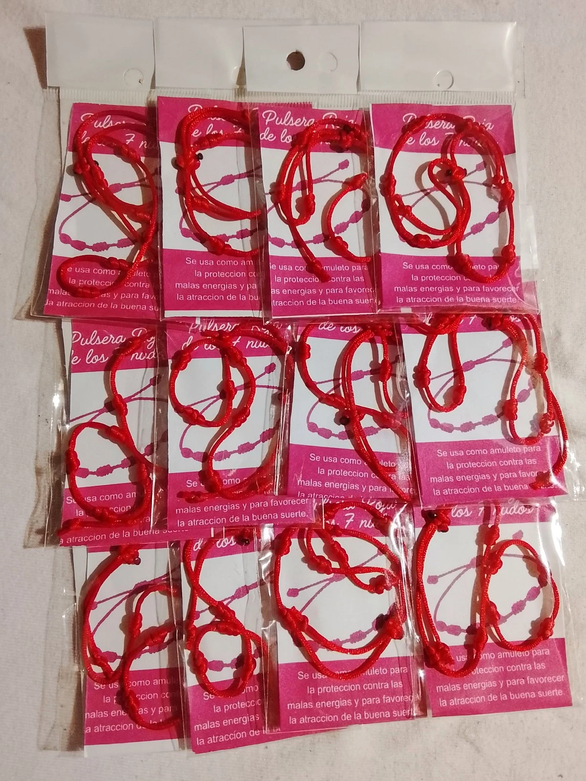 LIQUIDACIÓN Lote 12 pulseras 7 nudos roja