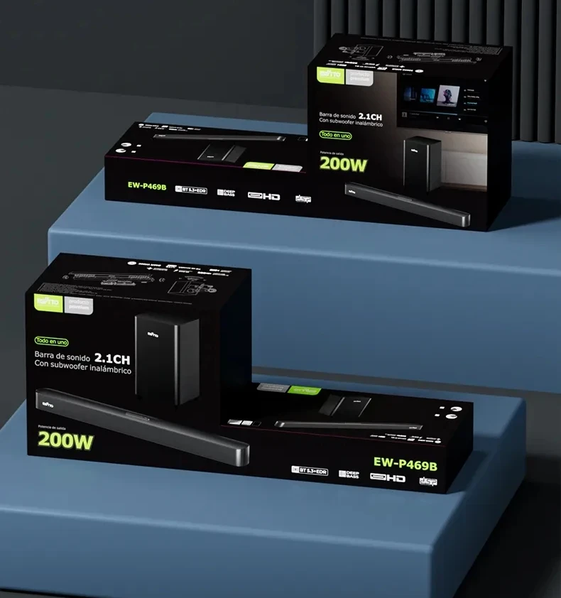 Barra de Sonido EWTTO EW-P469B 200W con Subwoofer Inalámbrico | Electrónica Joma 2