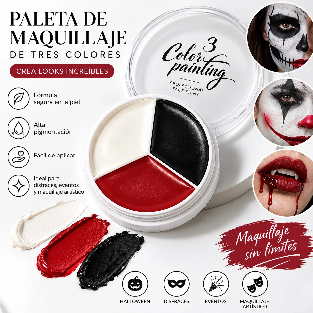 lumera paleta de maquillaje Trio Face Paint