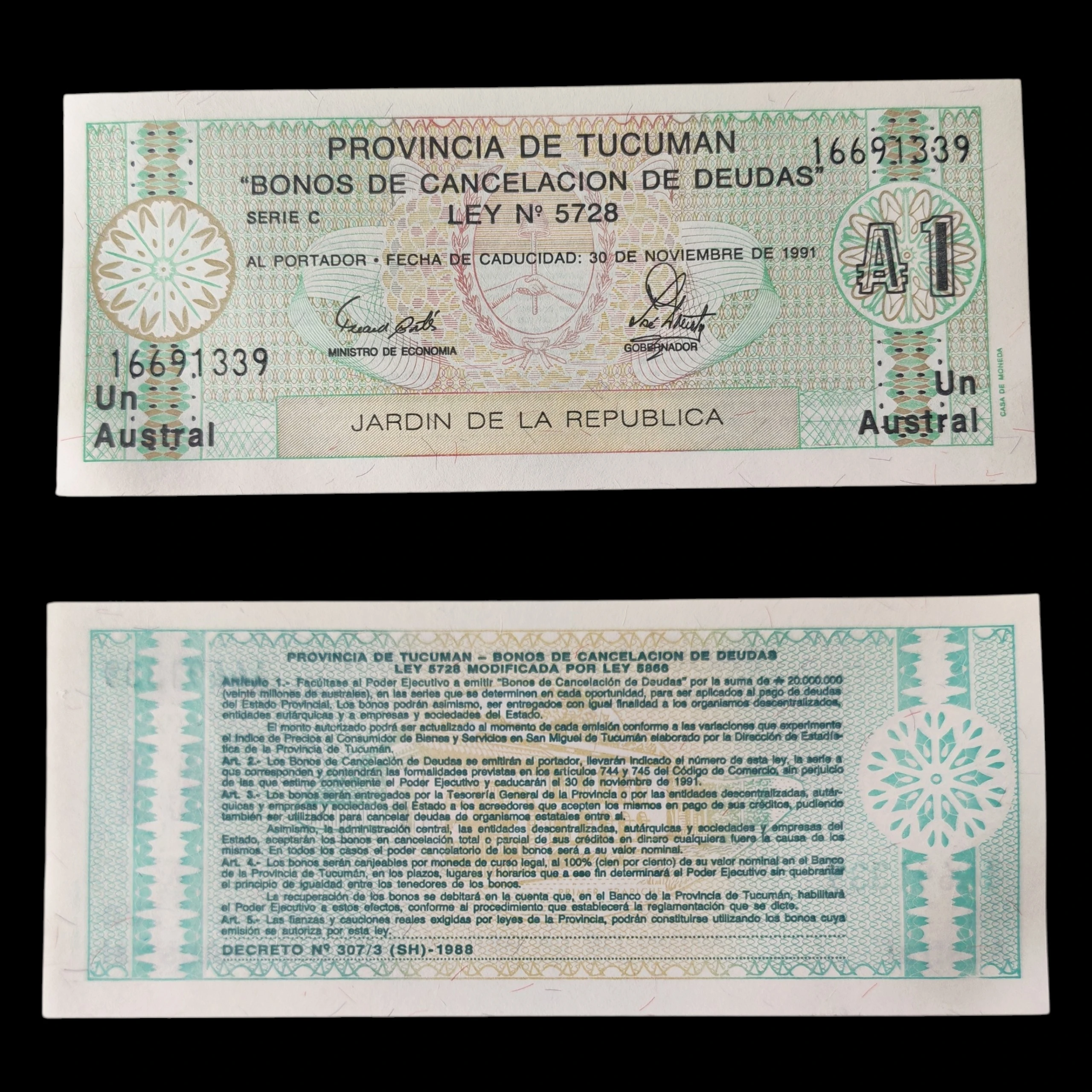 ° Argentina, bono de Tucumán UNC