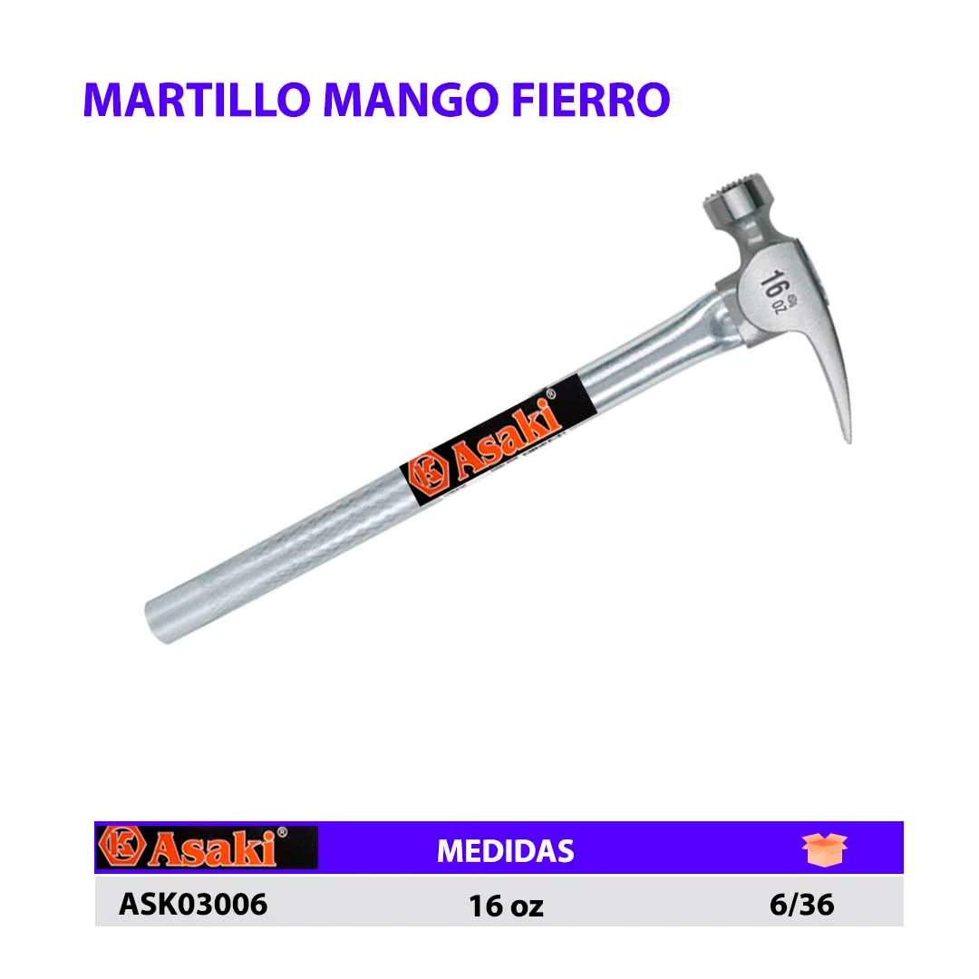 MARTILLO MANGO FIERRO ASK 16 oz