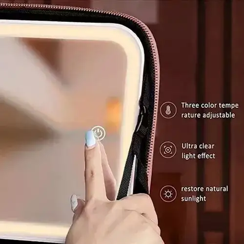 Cosmetiquera con espejo led  3