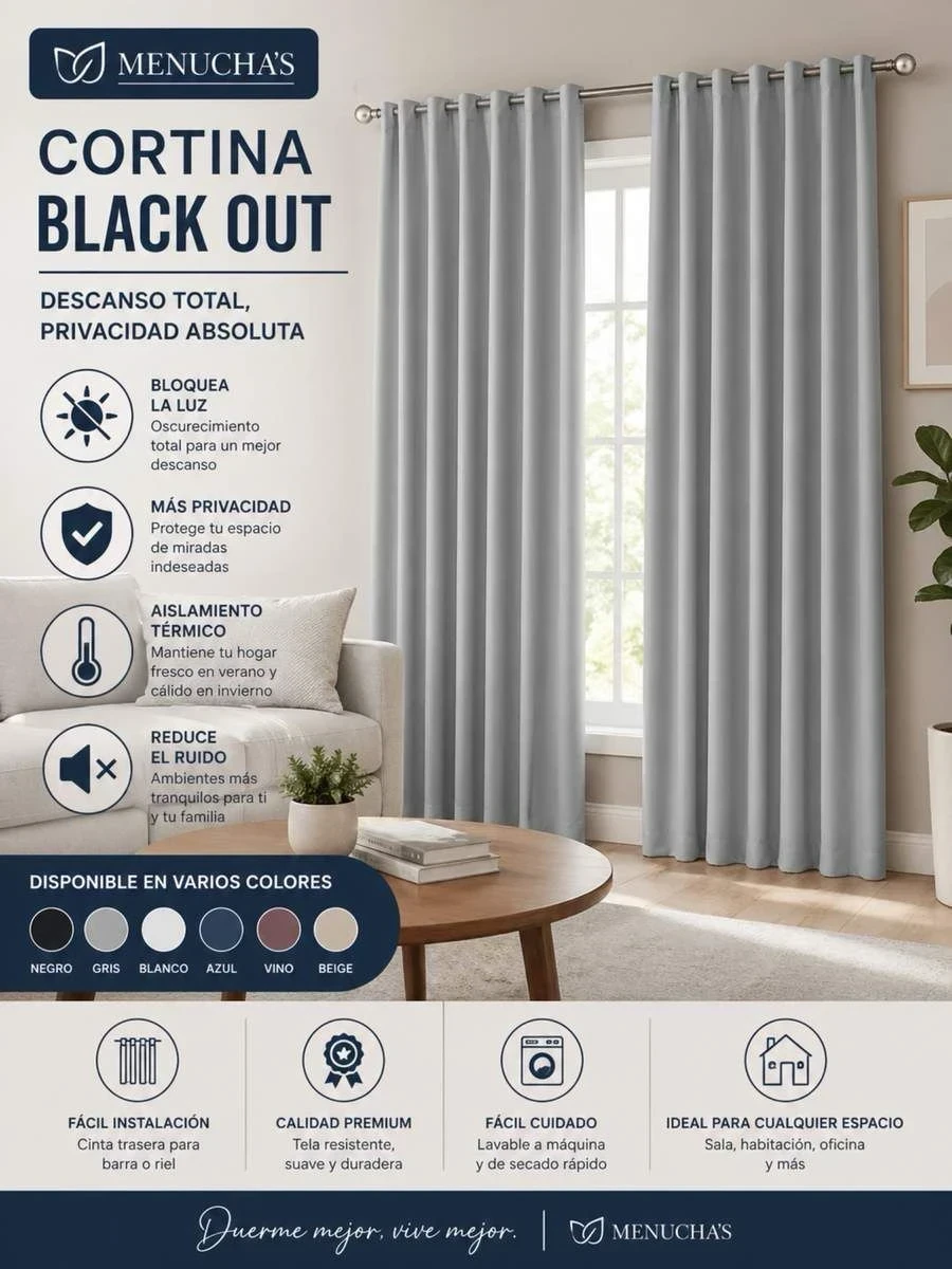 CORTINA BLACK OUT - VARIOS COLORES - MENUCHA