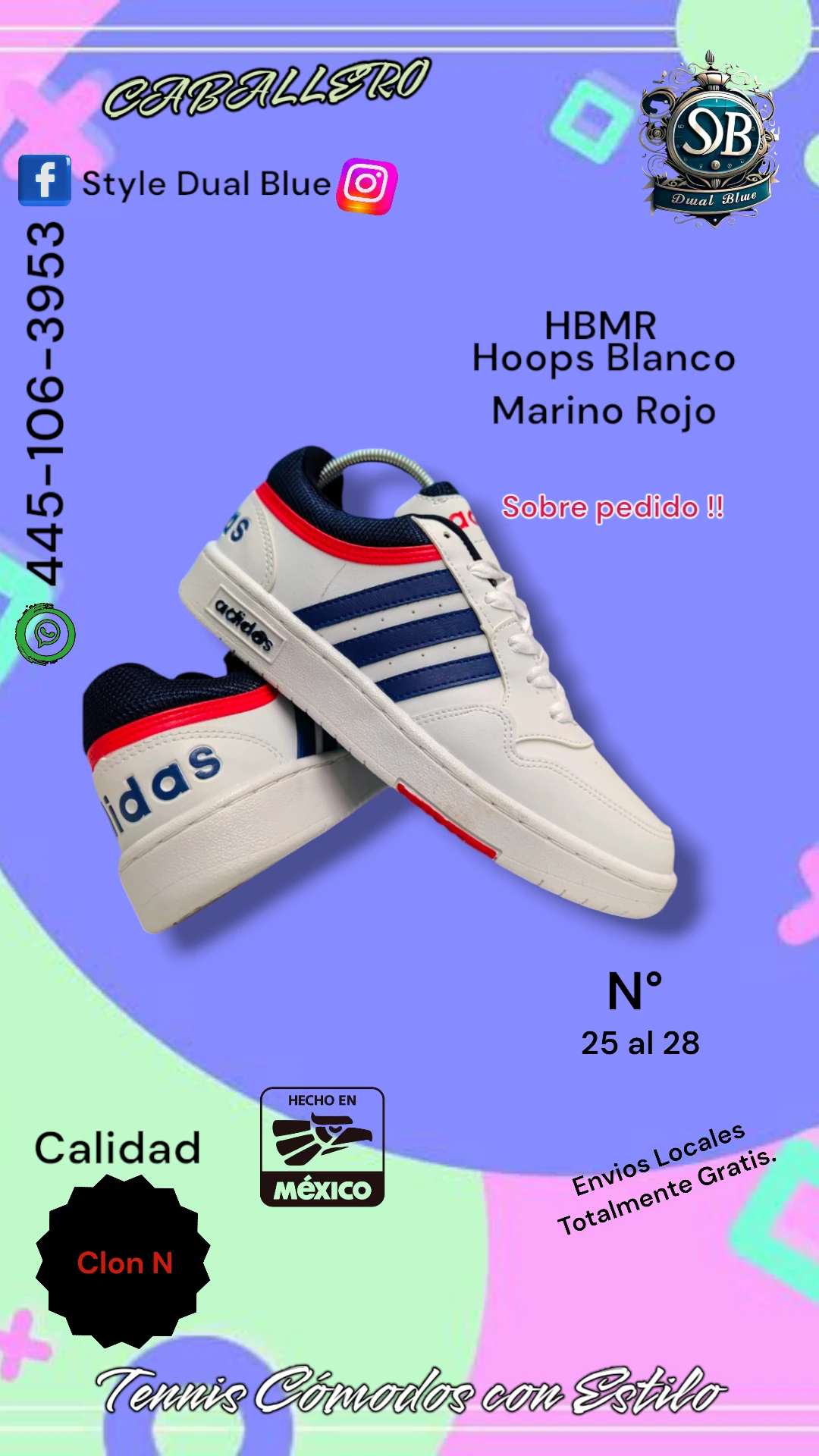 Hoops Blanco Marino Rojo