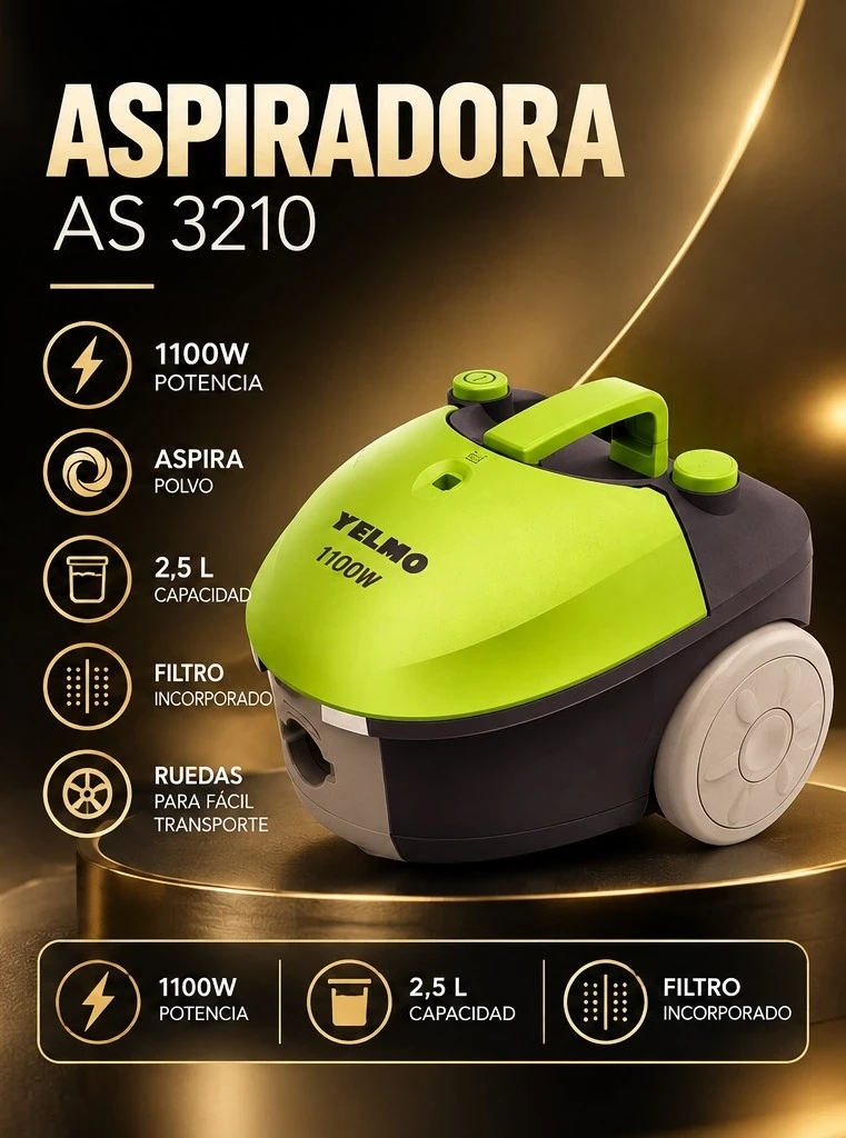ASPIRADORA YELMO 1100W *CONSULTAR DISPONIBILIDAD CON EL VENDEDOR*