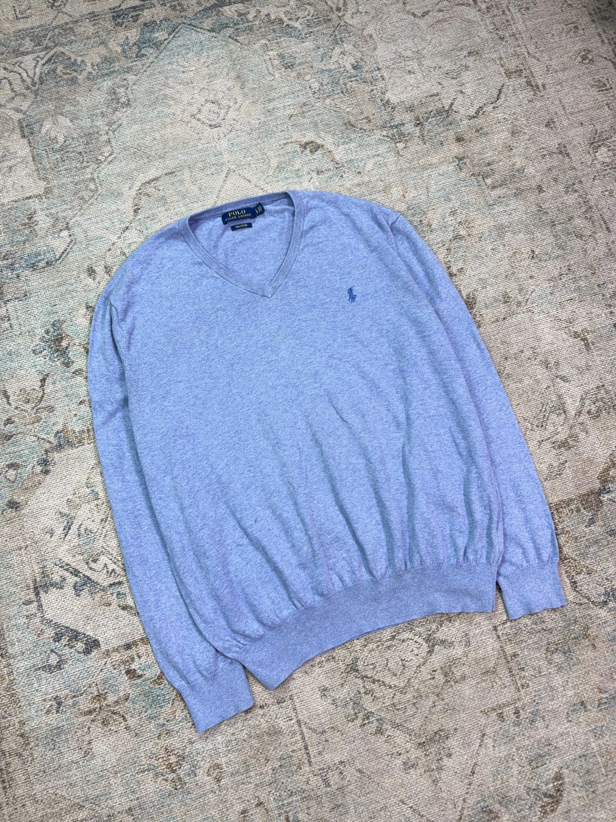 POLO RALPH LAUREN PIMA COTTON V-NECK SWEATER