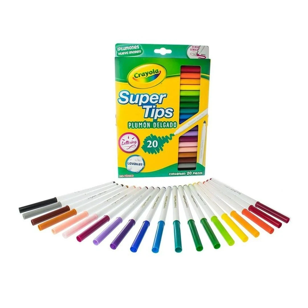 super tips plumines crayola c/20 colores 2