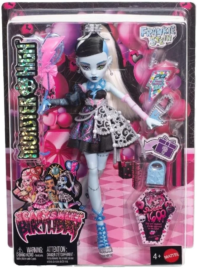 Muñeca de cumpleaños aterradora y dulce de Monster High, Frankie Stein