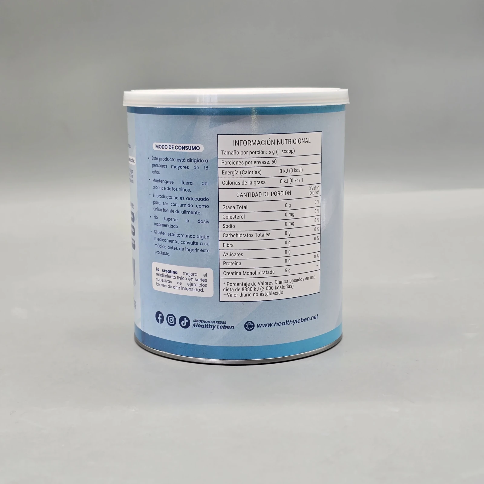 CREATINA MONOHIDRATADA LEBEN 300g - HEALTHY LEBEN 3