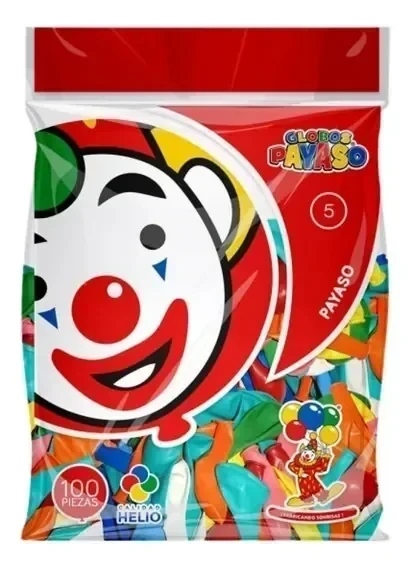 Globo de colores c/100 #5 payaso 3