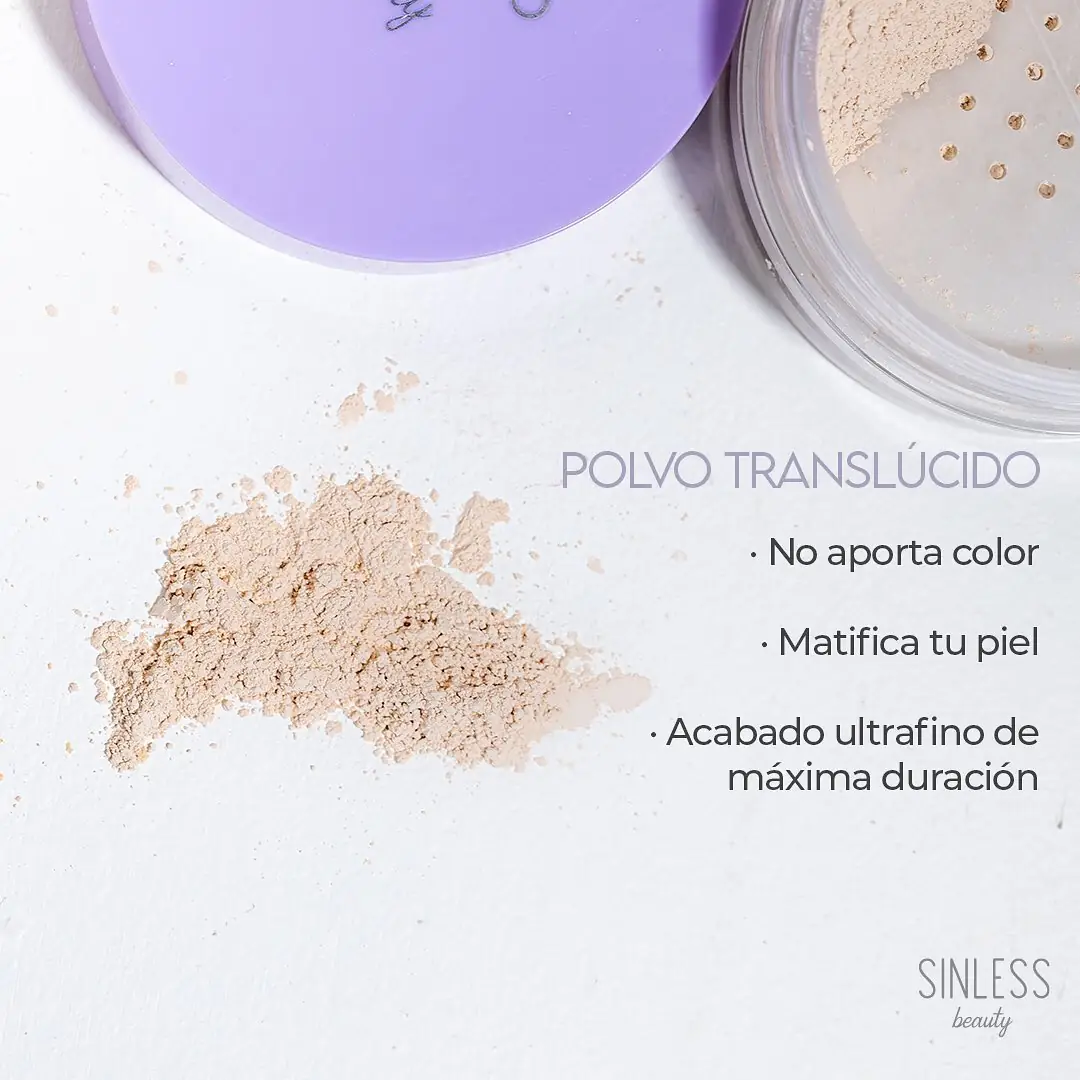 POLVO TRASLÚCIDO SINLESS BEAUTY POLVO FIJADOR MAQUILLAJE 3